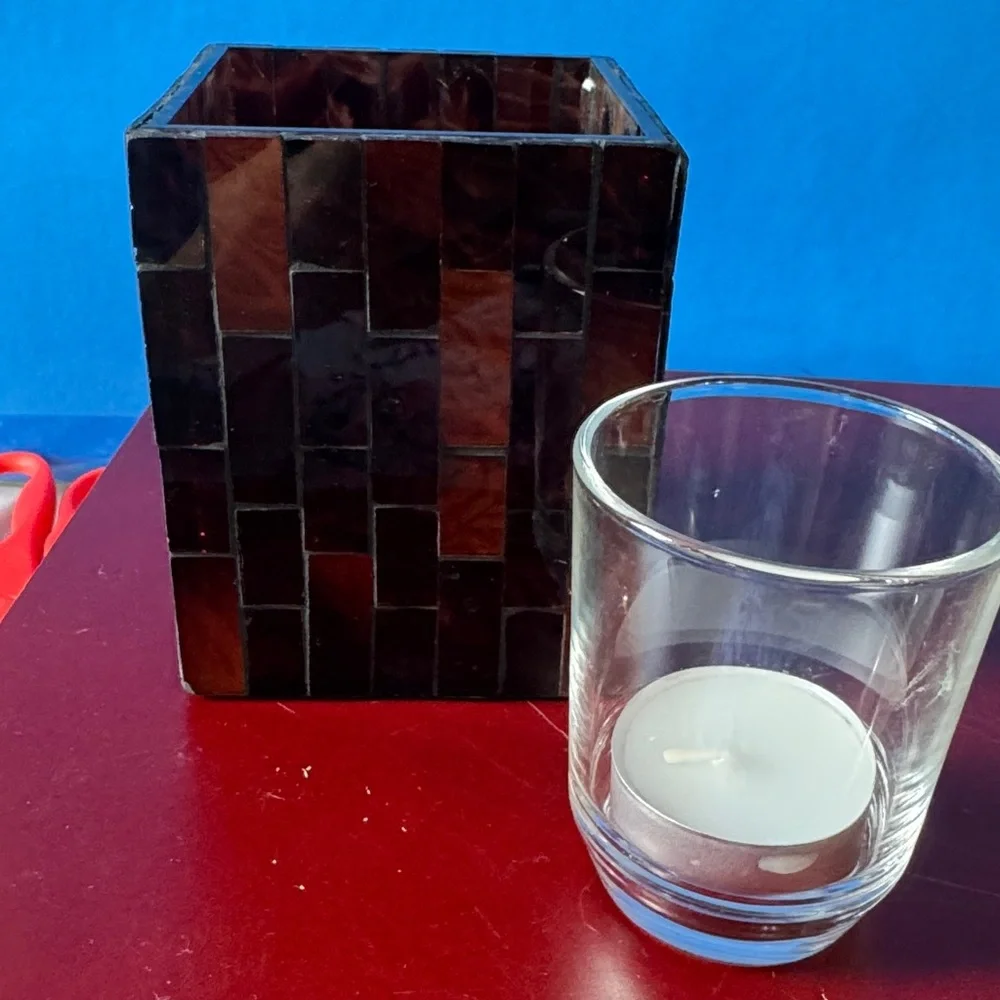 RETIRED - PartyLite GLOBAL AMBIANCE MINI 4” Mosaic Tealight Holder